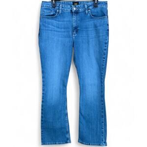 Lee Women’s Size 14S Bootcut Stretch Jeans Mid Rise Medium Wash Blue Denim Jeans
